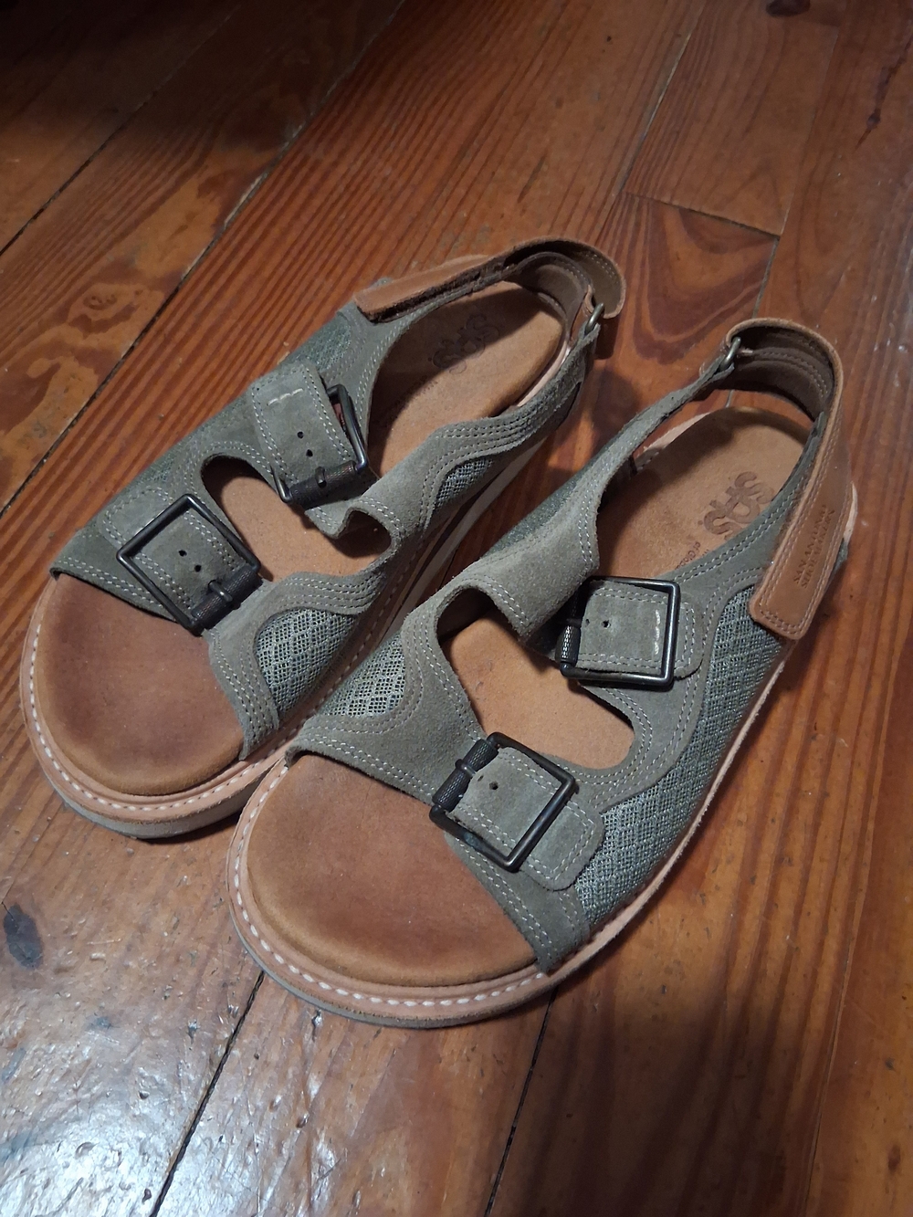 SAS Olive Green Buckle Sandals